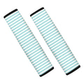 White And Cyan Striped Pattern Print Car Seat Belt Covers