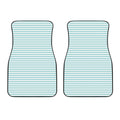 White And Cyan Striped Pattern Print Front Car Floor Mats
