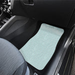 White And Cyan Striped Pattern Print Front Car Floor Mats