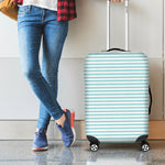 White And Cyan Striped Pattern Print Luggage Cover