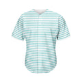 White And Cyan Striped Pattern Print Men's Baseball Jersey