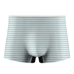White And Cyan Striped Pattern Print Men's Boxer Briefs