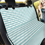 White And Cyan Striped Pattern Print Pet Car Back Seat Cover