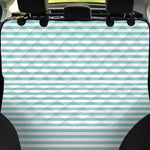 White And Cyan Striped Pattern Print Pet Car Back Seat Cover
