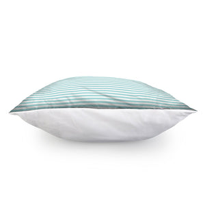 White And Cyan Striped Pattern Print Pillow Cover