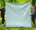 White And Cyan Striped Pattern Print Quilt