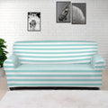 White And Cyan Striped Pattern Print Sofa Cover