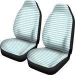 White And Cyan Striped Pattern Print Universal Fit Car Seat Covers