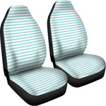 White And Cyan Striped Pattern Print Universal Fit Car Seat Covers