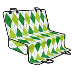 White And Green Argyle Pattern Print Pet Car Back Seat Cover