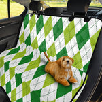 White And Green Argyle Pattern Print Pet Car Back Seat Cover