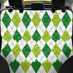 White And Green Argyle Pattern Print Pet Car Back Seat Cover
