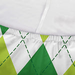 White And Green Argyle Pattern Print Sofa Cover