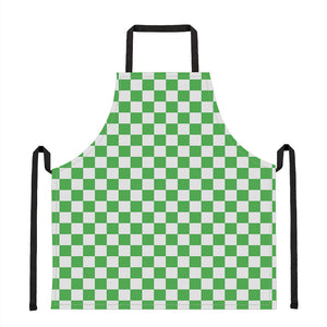 White And Green Checkered Print Apron