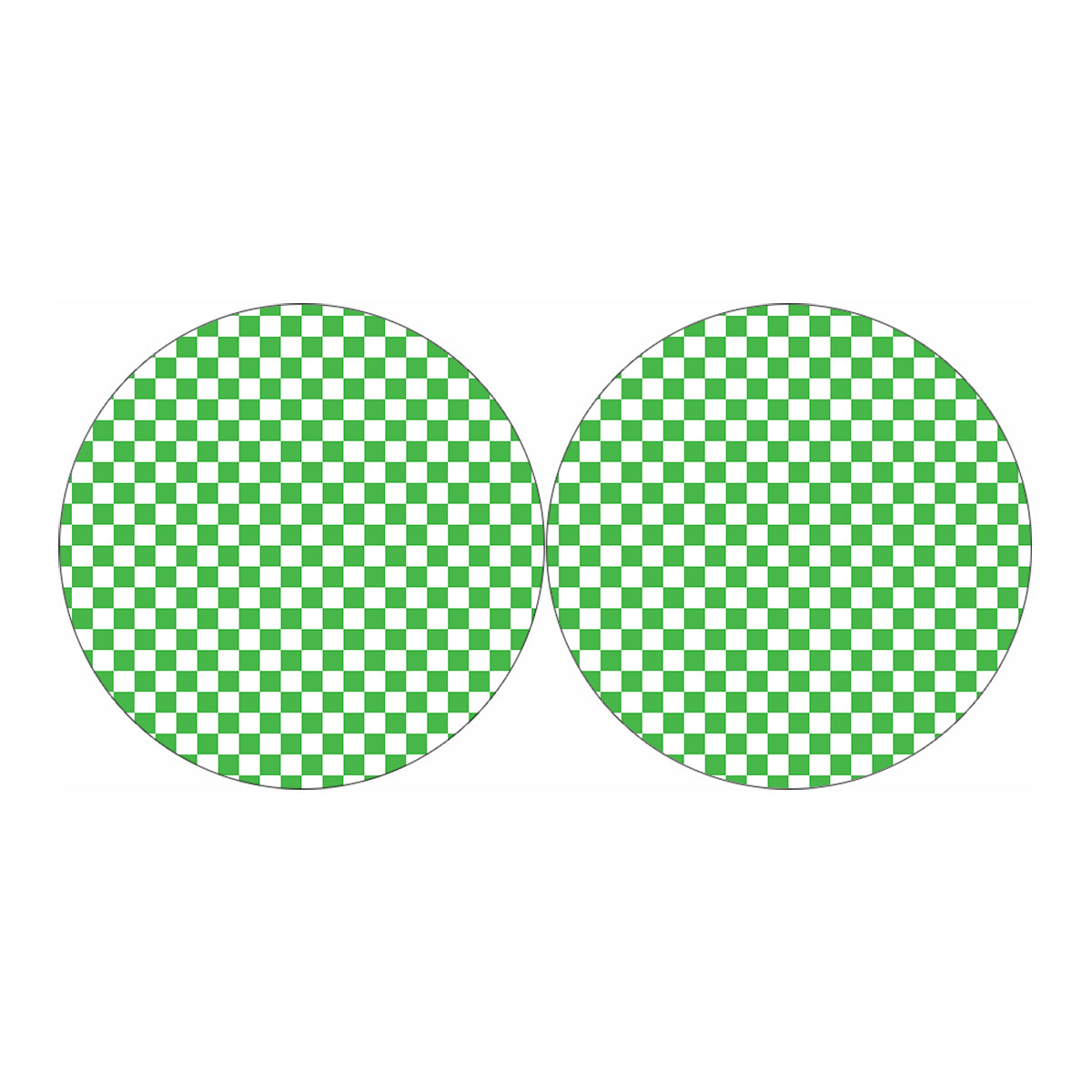 White And Green Checkered Print Car Coasters