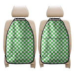 White And Green Checkered Print Car Seat Organizers