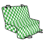 White And Green Checkered Print Pet Car Back Seat Cover