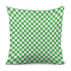 White And Green Checkered Print Pillow Cover