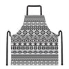 White And Grey Aztec Pattern Print Apron