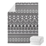 White And Grey Aztec Pattern Print Blanket
