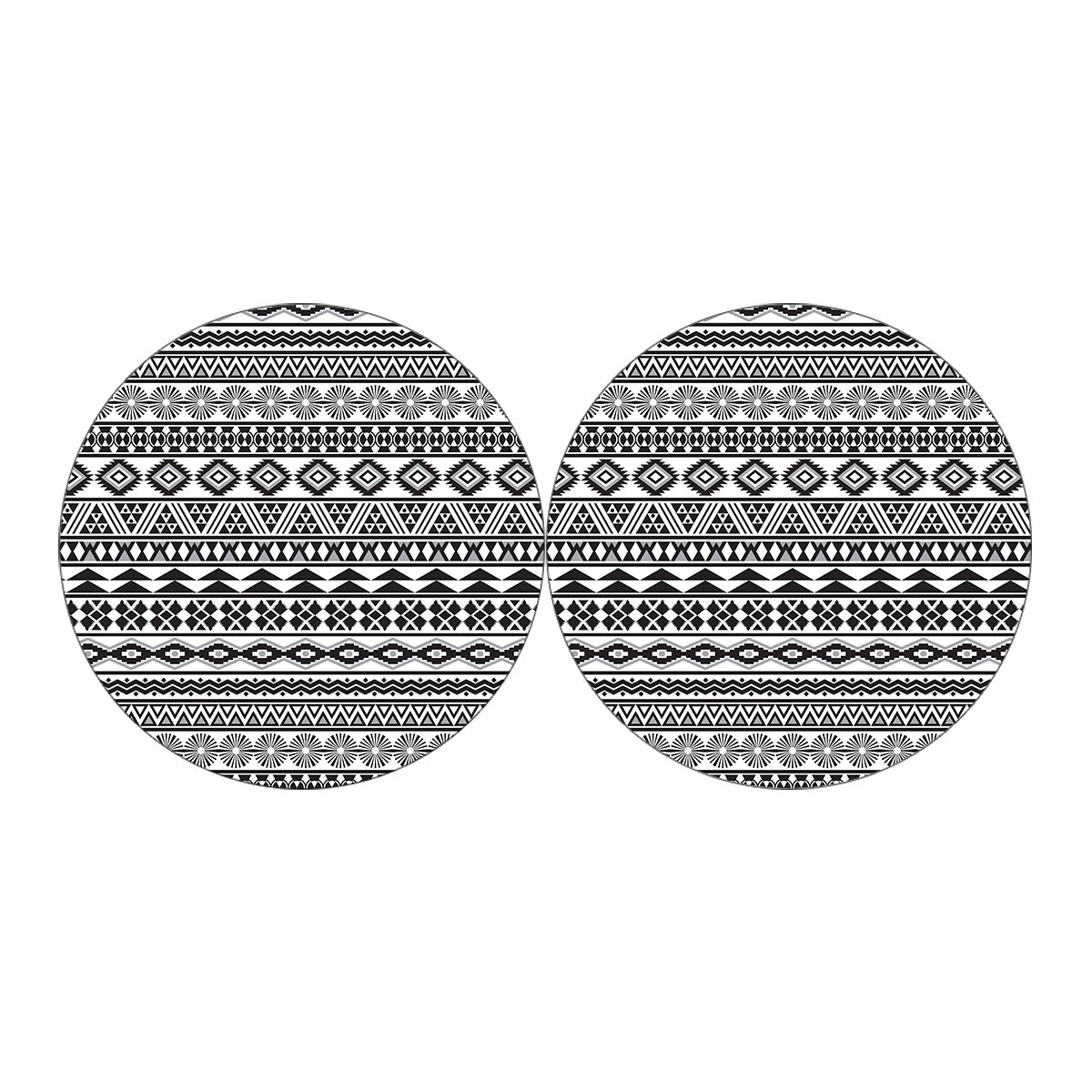 White And Grey Aztec Pattern Print Car Coasters