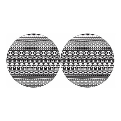 White And Grey Aztec Pattern Print Car Coasters