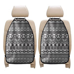 White And Grey Aztec Pattern Print Car Seat Organizers