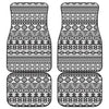 White And Grey Aztec Pattern Print Front and Back Car Floor Mats