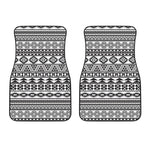 White And Grey Aztec Pattern Print Front Car Floor Mats