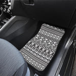 White And Grey Aztec Pattern Print Front Car Floor Mats