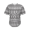 White And Grey Aztec Pattern Print Men's Baseball Jersey