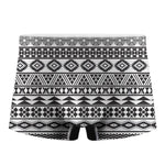 White And Grey Aztec Pattern Print Men's Boxer Briefs