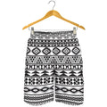 White And Grey Aztec Pattern Print Men's Shorts