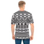 White And Grey Aztec Pattern Print Men's T-Shirt