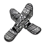 White And Grey Aztec Pattern Print Muay Thai Shin Guard