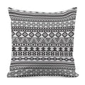 White And Grey Aztec Pattern Print Pillow Cover