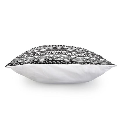 White And Grey Aztec Pattern Print Pillow Cover