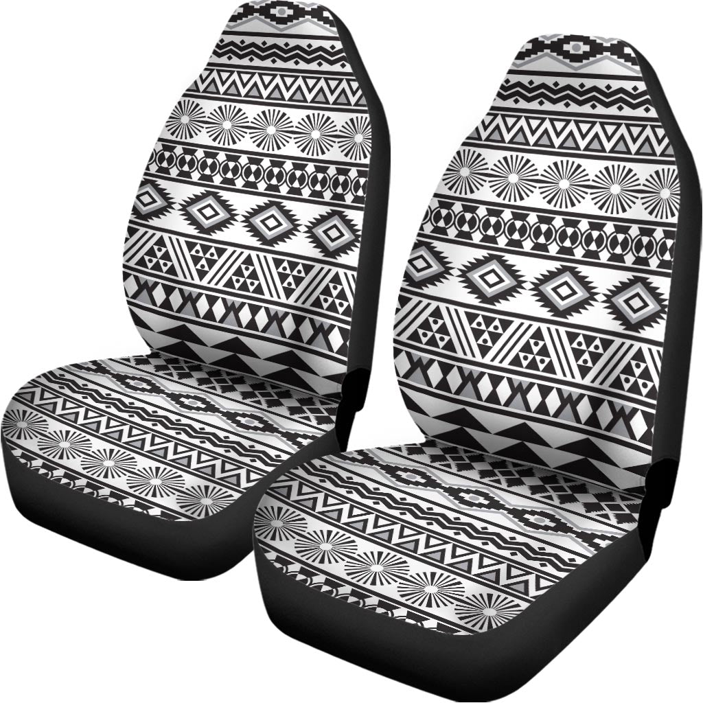 White And Grey Aztec Pattern Print Universal Fit Car Seat Covers