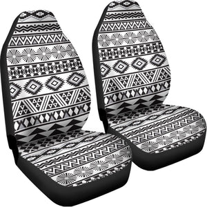 White And Grey Aztec Pattern Print Universal Fit Car Seat Covers