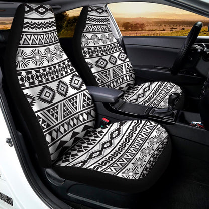 White And Grey Aztec Pattern Print Universal Fit Car Seat Covers