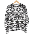 White And Grey Aztec Pattern Print Women's Crewneck Sweatshirt