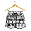 White And Grey Aztec Pattern Print Women's Shorts