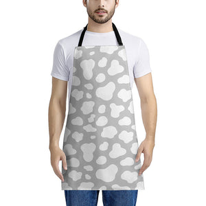 White And Grey Cow Print Apron