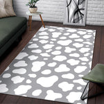 White And Grey Cow Print Area Rug GearFrost