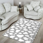 White And Grey Cow Print Area Rug GearFrost