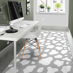 White And Grey Cow Print Area Rug GearFrost