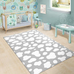 White And Grey Cow Print Area Rug GearFrost