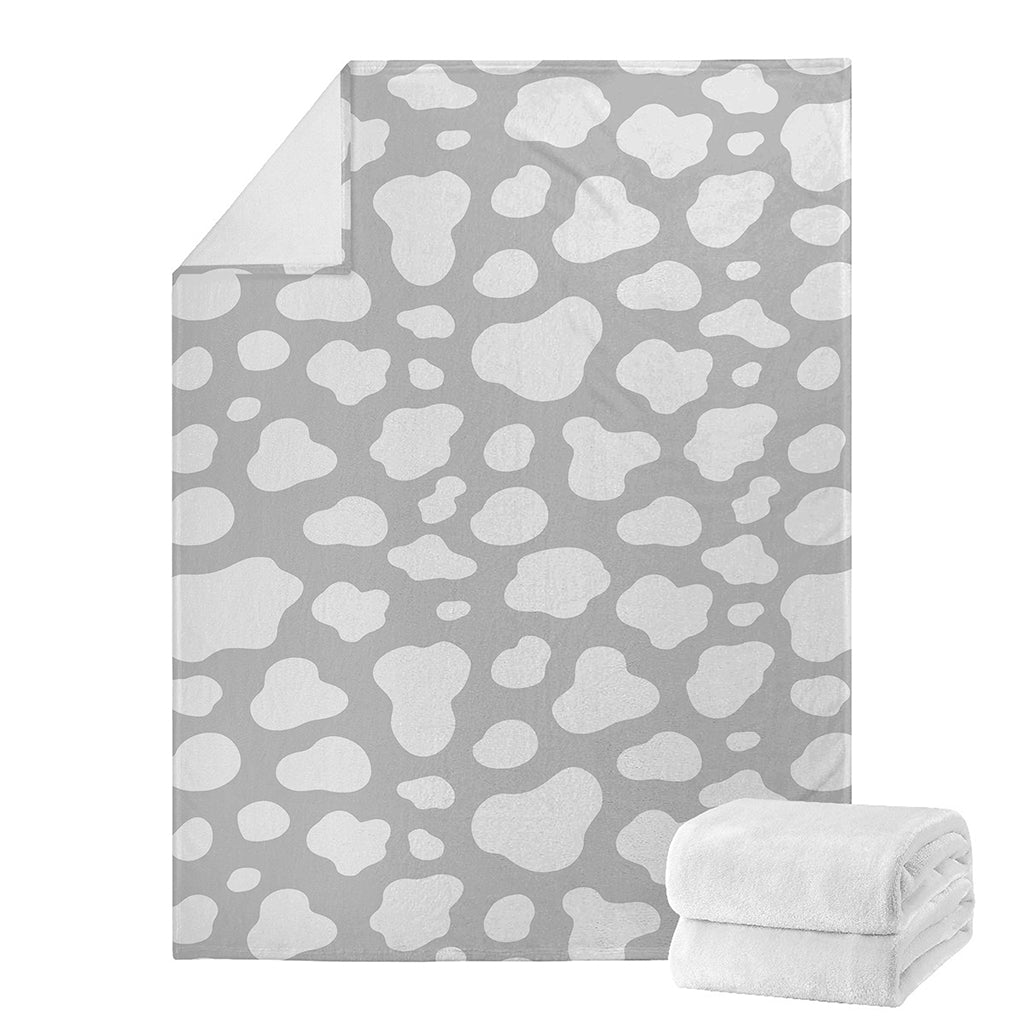 White And Grey Cow Print Blanket