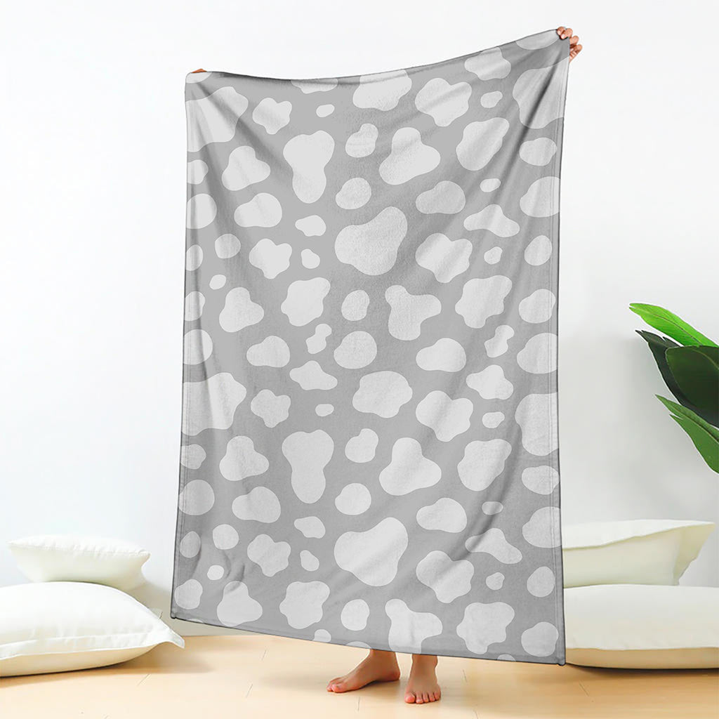White And Grey Cow Print Blanket