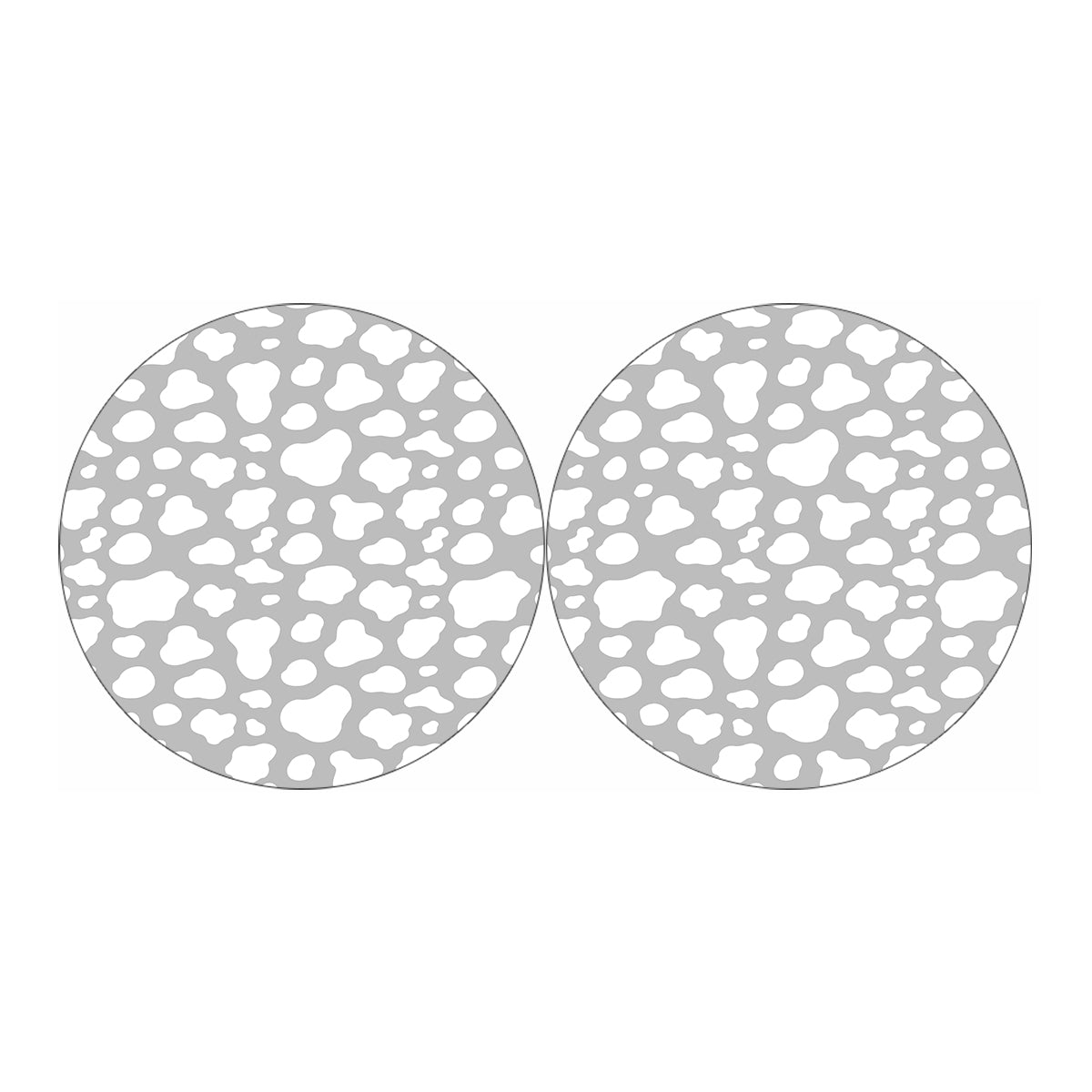 White And Grey Cow Print Car Coasters